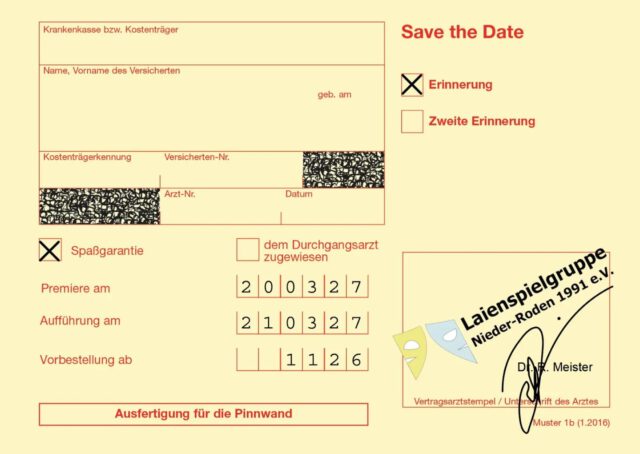 Dr. Robert Meister empfiehlt:
Gleich vormerken für nächstes Jahr!